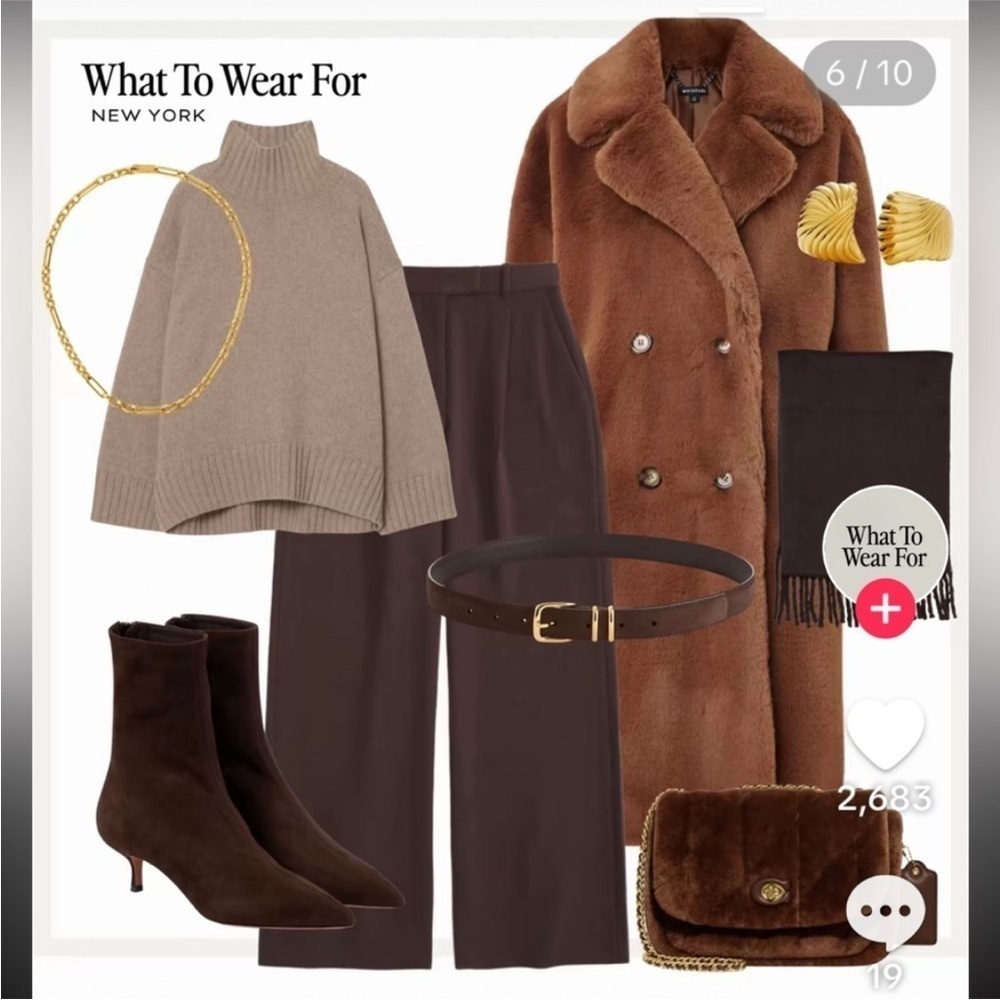 🇪🇸🐠Joie double breasted pea coat overcoat notched collar pockets brown wool - Picture 10 of 12